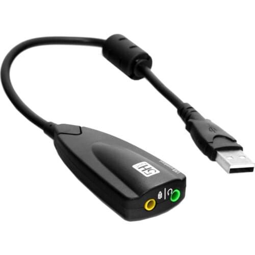 USB 2.0 to Virtual 5.1 Channel 3D Audio Sound Card Controller Adapter 3.5mm Stereo Cable