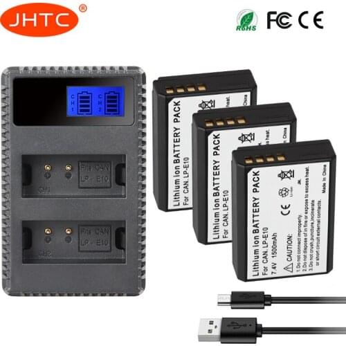 Battery LP-E10 LP E10 LPE10 Battery Smart LED Dual Charger for Canon EOS Rebel T3 T5 T6 Kiss X50 X70 EOS 1100D 1200D 1300D