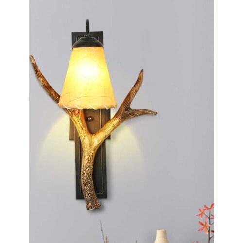 American Country Retro Tree Wall Light Parchment Lampshade Foyer Study Dining Room Wall Lamp Cafe Bedside Corrider Aisle Light