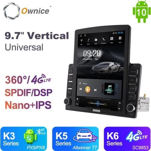 Ownice 9.7" Android 10.0 Vertical Car radio Universal 2 Din IPS Nano GPS player for Nissan Toyota VW Hyundai 4G LTE 360 Camera