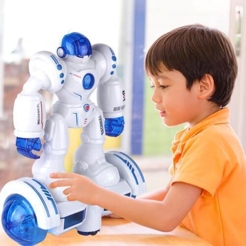 Electric Robot Toy Universal Light Music Balance Car Escort War Police Robot Childrens Gift Toys