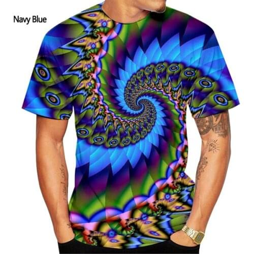 3D printing T-shirt vertigo hypnosis T-shirt mens and womens summer casual short-sleeved pullover shirt top