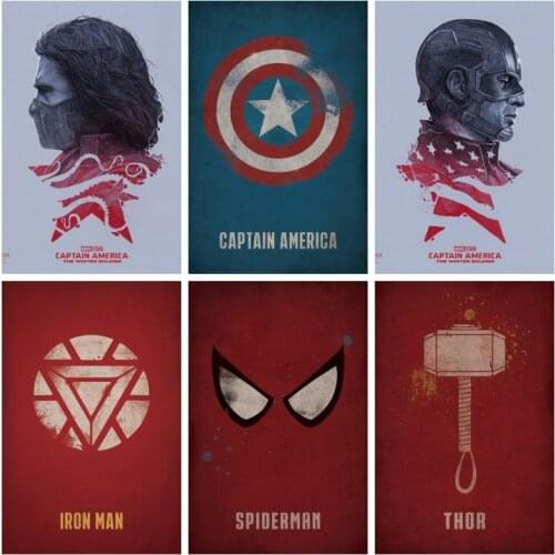 Marvel Avengers Canvas Painting Superhero Movie Captain America Posters and Print Cuadros Wall Art Picture for Home Decoration
