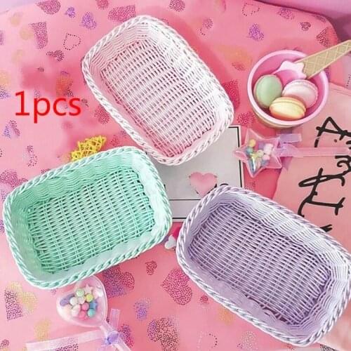 1pcs Home Storage Basket Desktop Basket Photo Props for Home Storage Decoration Sweet Color