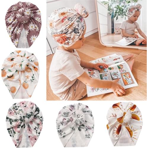 Lovely Flower Baby Hat Soft Baby Girl Hat Turban Spring Infant Toddler Newborn Baby Cap Bonnet Headwraps Kids Hat Beanies