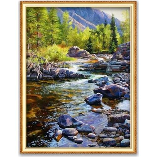 Nature DIY Embroidery 11CT Cross Stitch Kits Needlework Craft Set Cotton Thread Printed Canvas Home Decoration Sale Dropshipping