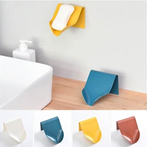 Wall-Mounted Soap Box High Quality Seamless Punch-Free Drain Soap Holder Bathroom Shower Soap Dish Kitchen Hanging Soap Box