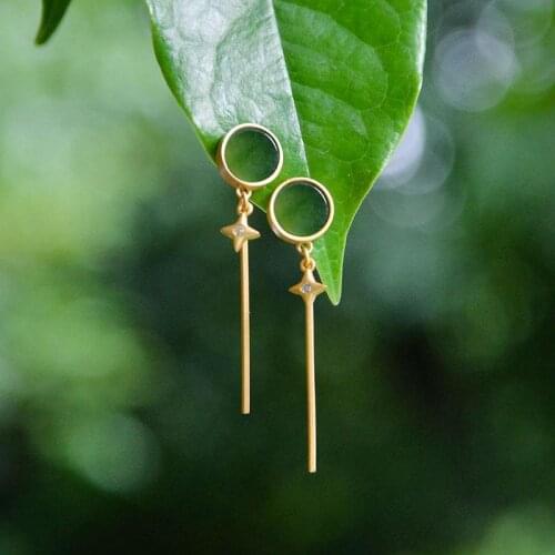 Natural Hetian jasper popular tassel earrings noble retro elegant light luxury designer craft charm women silver jewelry