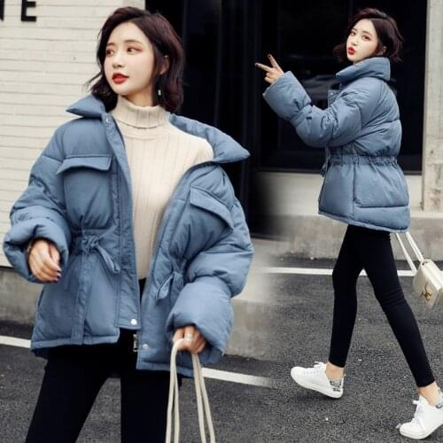 2021 new winter jacket women coat collar cotton suit loose cotton short fashion student thick cotton winter coat women W828
