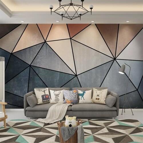 Beibehang papel de parede Custom wallpaper 3d murals Nordic triangle wallpaper modern minimalist geometric living room wallpaper