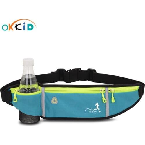 OKKID womens sports waist bag female running waist pack mini travel chest bag portable phone pouch waterproof womens belt bags