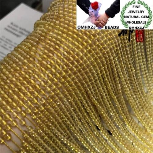 OMHXZJ Wholesale ZB338 3mm DIY Bracelet Necklace Jewelry Making Accessories Components Natural Stone Fine Citrine Round Beads