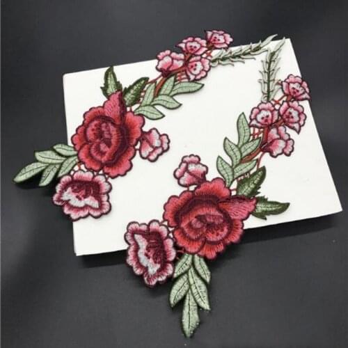 Wholesale 10pair 30*10cm Embroidered Sewing On Patch Iron-On Patch Stickers For Clothes Sewing Fabric Applique Supplies YH133