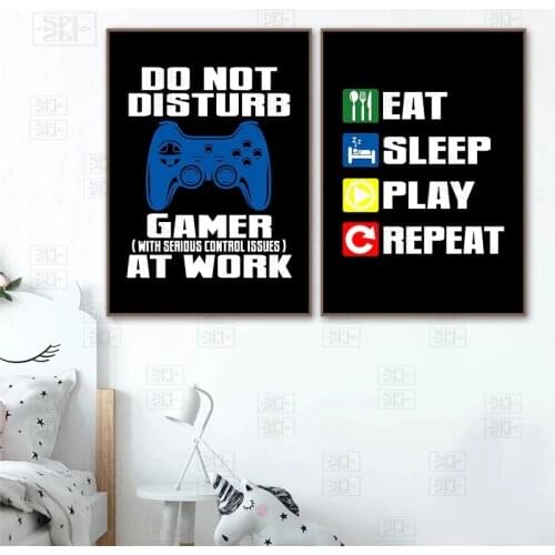 Gaming Posters Quotes Art Painting Box Console Game Canvas Posters and Prints Video Game Wall Picture Boys Room Decor Gamer Gift