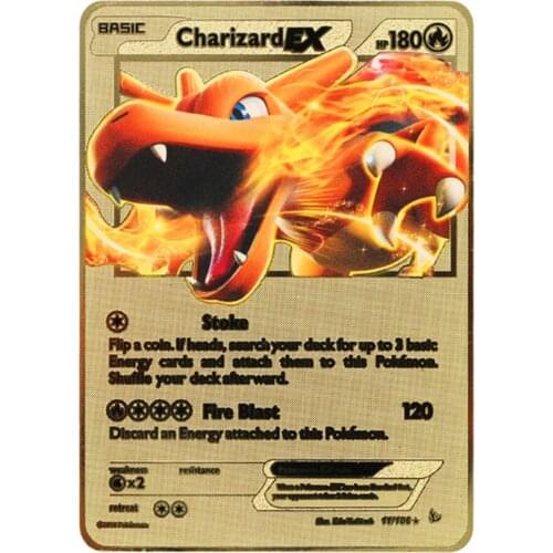 Pokemon 27 Styles New Mewtwo Vmax MEGA Gold Metal Card Super Game Collection Anime Cards Toys for Children Christmas Gift