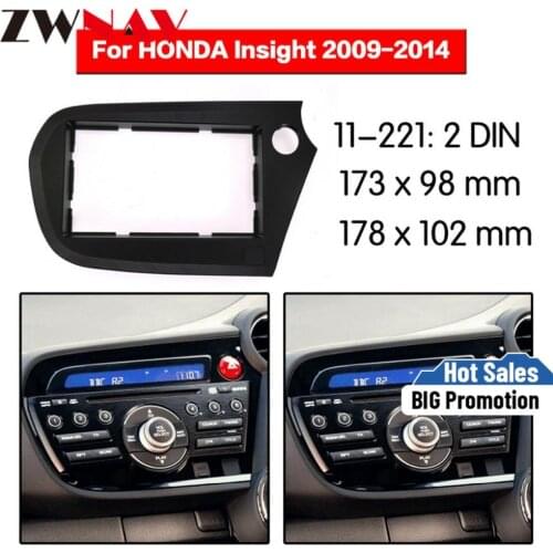 Car DVD Player frame For 2009-2014 Honda Insight 2DIN RHD Auto AC Black LHD RHD Auto Radio Multimedia NAVI fascia