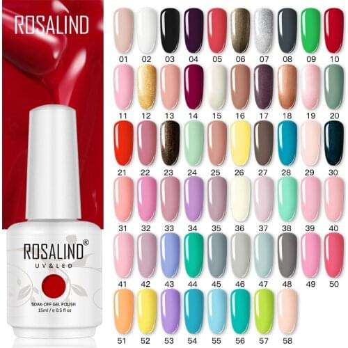 ROSALIND 15ml Nail Polish All For Manicure Semi Permanent Vernis Top Coat UV LED Gel Varnish Soak Off Nail Art Gel Nail Polish