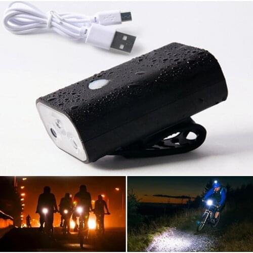 LED Ambusher Bicycle Headlight USB Charging Lighting Night Outdoor Equipment Cross-border Set Bicycle Night Riding Light