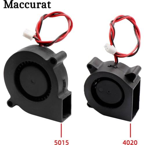 1pc 3D Printer Parts 5015 4020 Blower Fan 12V 24V Turbo cooling fan 5cm 50x50x15mm 12v/24v Black Plastic Fans For Extruder
