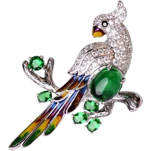 High-Quality Parrot Birds Enamel Pins Metal Copper Women Brooches Pin Badge Broche Jewelry Hijab Pins Accessories