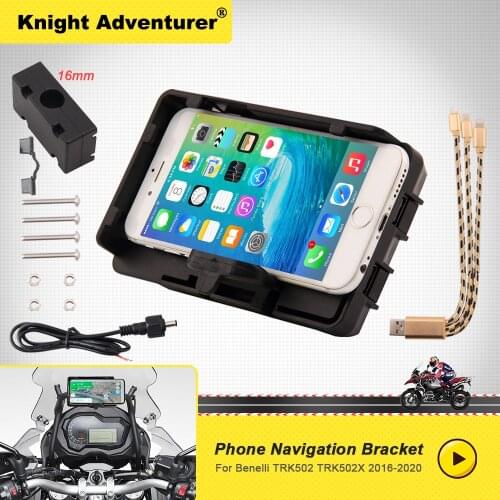 For BENELLI TRK502 TRK502 X TRK 502 502X 2016 2017 2018 2019 2020 Motorcycle USB Charger Mobile Phone Holder Stand Bracket