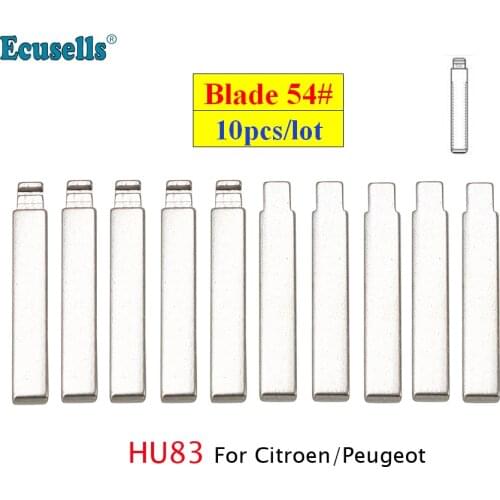10pcs/lot Universal key blade 54# Flip Car Key Blank No.54 HCA/HU83 flip Key Blade With Grooves For Citroen for Peugeot