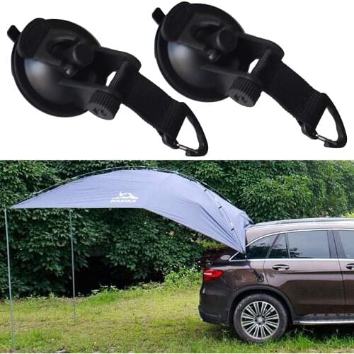 2 pack, Strong Suction Cup Anchor Securing Strap Hook Tie Down, Camping Tarp as Car Side Awning, for SUV, MPV,Trailer,Teardrop,S