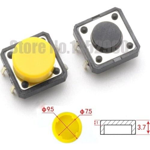 200PCS Round Button Caps 3.7*9.5mm Match 12*12 Tact Switch