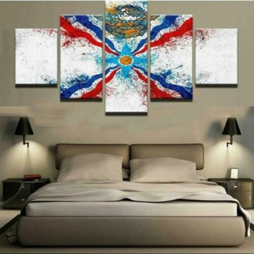 5 Piece Canvas Assyrian Flag Assyria Wall Art Print HD Print poster Paintings Oil Painting Living Room Home Decor Pictures