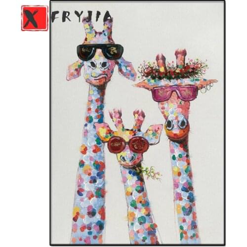 5d diamond mosaic Colorful Animal Giraffe A family With Glasses For Living Room Home Decor diamond Painting embroidery mosaic