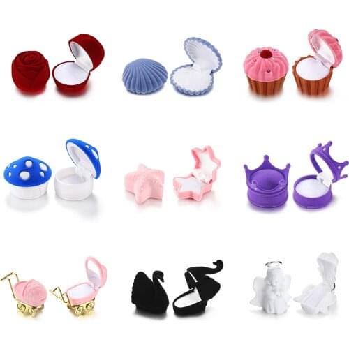 35 Styles Velvet Jewelry Packaging Gift Box for Wedding Ring Box Earrings Necklace Organizer Container Jewelry Findings Holder