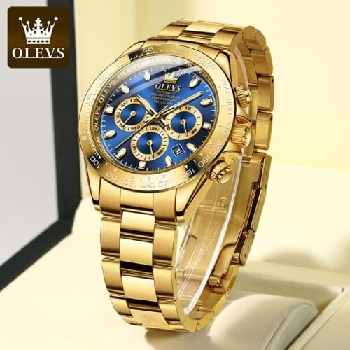 OLEVS 2021 New Mens Casual Sports Watch, Top Luxury Brand Mens Watch, Waterproof Luminous Stainless Steel Mens Wrist Watch