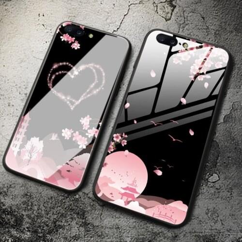 Tempered Glass Case For OnePlus 5T OnePlus 6T OnePlus 7T Pro OnePlus 7 Pro OnePlus 8T 8 Pro Shockproof Cover Tulips Flower Case
