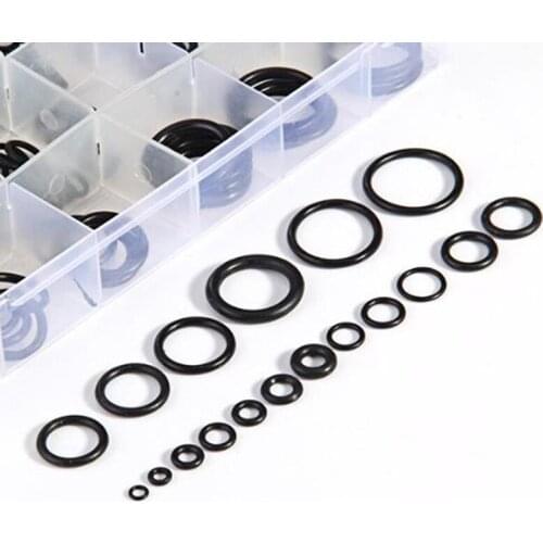 225 Pcs/lot Black Rubber O Ring Assortment Washer Gasket Sealing O-Ring Kit 18 Sizes with Plastic Box Rubber Plug Silicon Ring