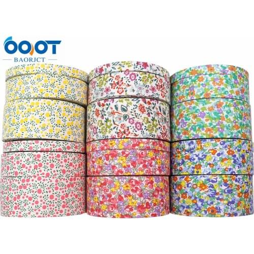 Double-Sided Flowers Cloth Ribbons 5 Yards M-21623-905 38MM DIY Crafts Hairclip Apparel Accessories and Sewing Decorations