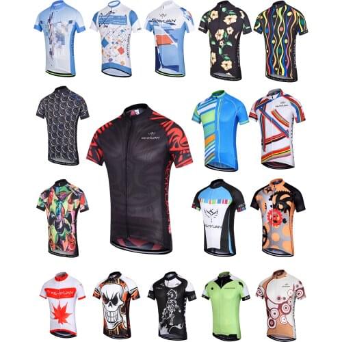 KEYIYUAN Men Jersey Short Sleeves Breathable MTB Summer Mountain Bike Racing Road Bicycle Tops Maglia Ciclismo Uomo