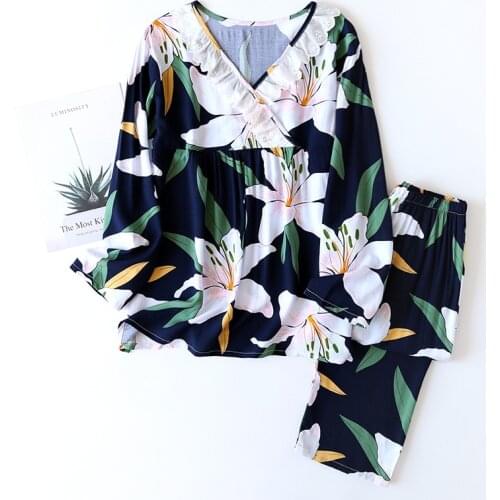 Cotton Silk Pajamas Ladies Spring Autumn Long-sleeved Suit Summer Large Size Home Wear Thin Section Cute New 2021 Pjs Women Set