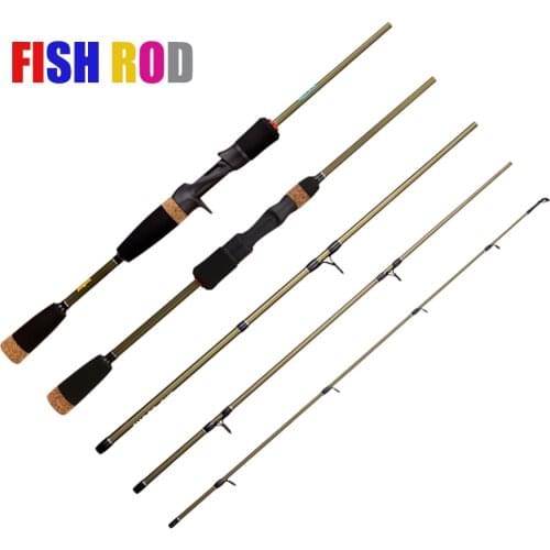 4 Sections Carbon Fishing Rod 1.8M 2.1M Lure Wt:5-22G M Power Spinning/casting Carp Fishing Rod Travel Rod Fishing Tackle Pesca