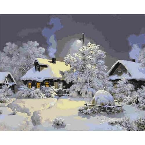 Moderne Diy Olieverfschilderij Canvas Wall Picture Art Paint By Number 40X50cmZero Foundation New Painter Propylene Landscape