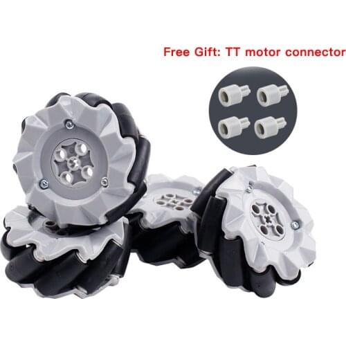 4pcs/set Mecanum Wheel Universal Omnidirectional Wheel for Legos TT N20 Motor Smart Car Robot Parts DIY Building Block Tire Toy