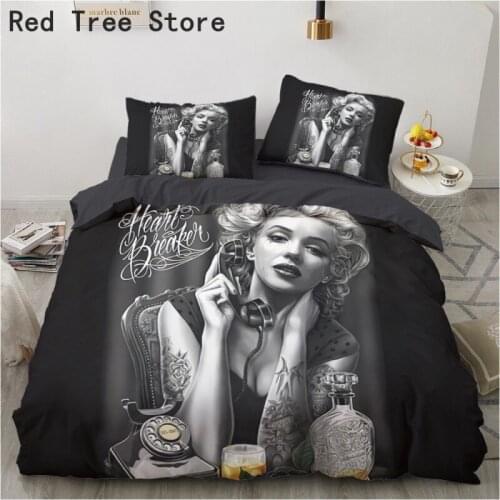 Beautiful Women Luxury Printed Bedding Set Queen King Twin Full Size Duvet Cover 2/3pcs with Pillowcase Home Decor High Quality