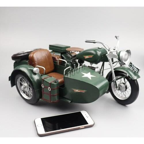 Yangtze River 750 side bucket motorcycle model exquisite version of retro handicrafts tricycle collection decorative ornaments