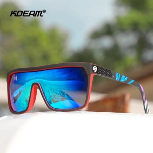 KDEAM One-piece Shape Men Sunglasses Polarized Elastic Paint Surface Sun Glasses Women Suitable Long-lasting Goggles