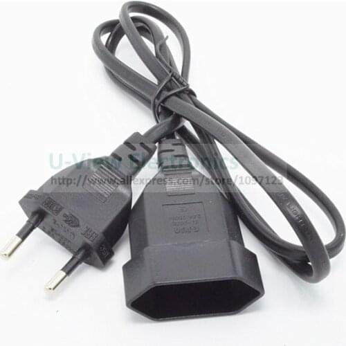 NCHTEK 1M Length EU European 2Pin Male to Female Power Extension Connector Cable For UPS PDU/Free Shipping/1PCS