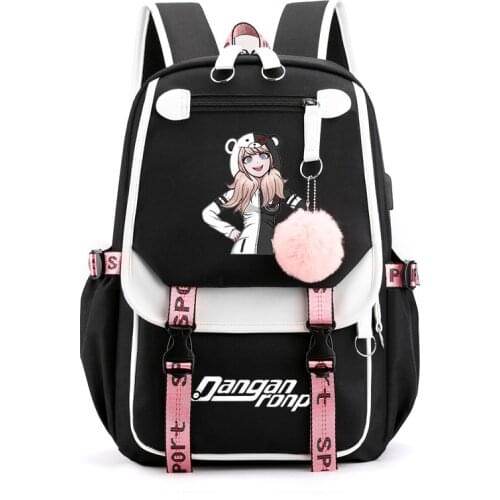 Anime Danganronpa Dangan Ronpa Monokuma Nylon Backpack Large Capacity Student School Bag Mochila Feminina Travel Backpack