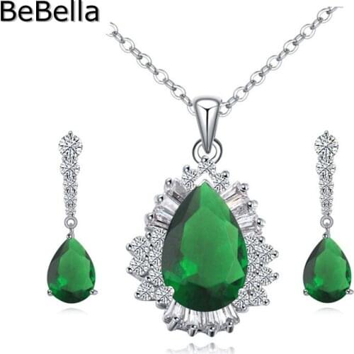 New New Design Luxury Zirconia Pendant Necklace Earrings Set Made With High Quality Zirconia For Wedding Jewelry