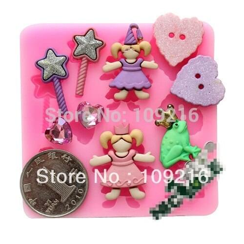 Wholesale !!!1pcs Mini New Style Magic Wand & Love (F0532) Silicone Handmade Fondant/Cake Decorating DIY Mold