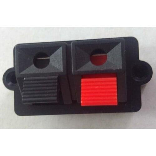 Wholesale 500pcs 2PIN PUSH Red and Black Spring Push Type Speaker Cable wire Loudspeaker Audio Terminal Board Connector -w208