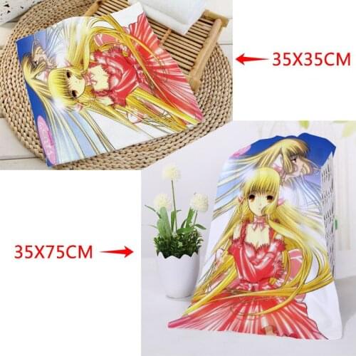 Chobits Towels Square rectangle Towels Size 35x35cm 35x75cm Microfiber Fabric Face Towel Custom logo