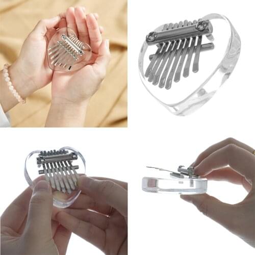 Portable Cute 8 Key Mini Kalimba Acrylic Clear Thumb Piano for Music Lover